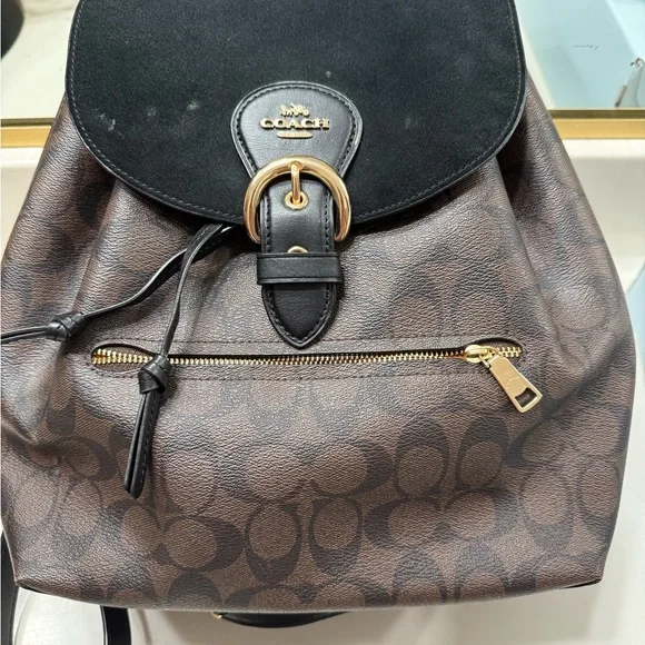 Coach | Bags | Coach Brown And Black Signature Backpack 